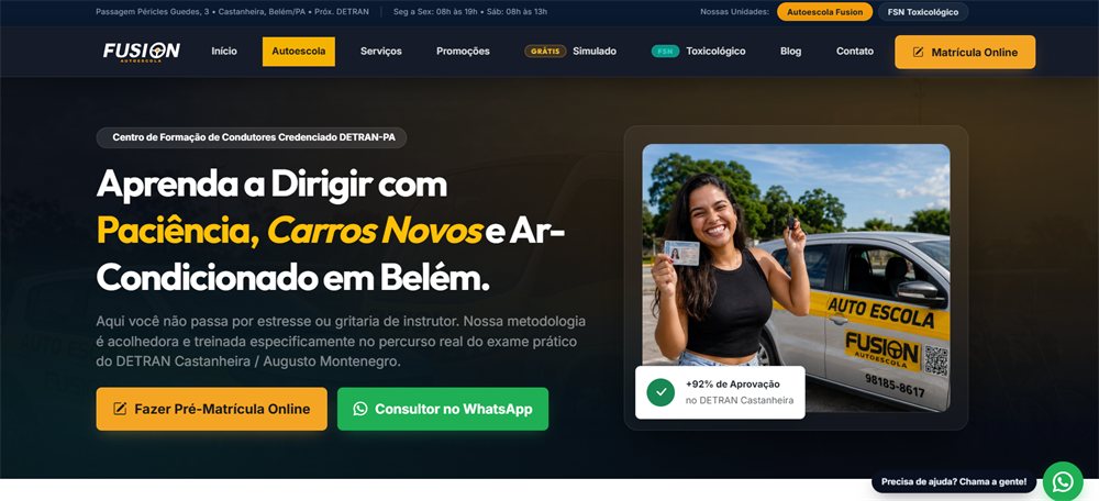 Autoescola Fusion - site institucional