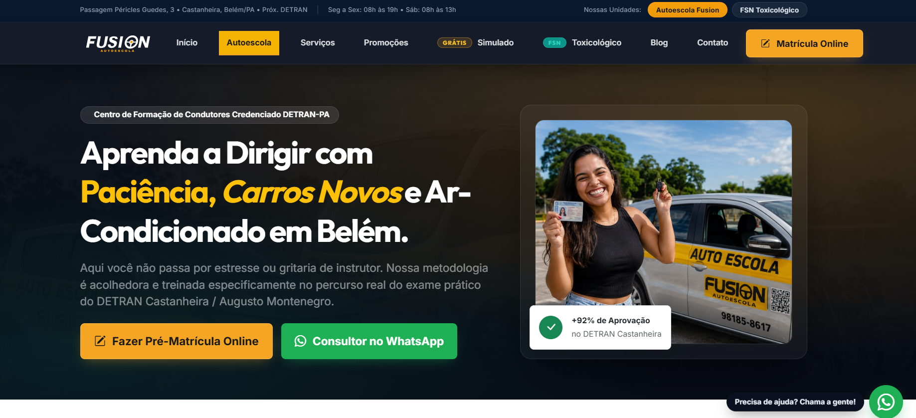 Autoescola Fusion - site institucional