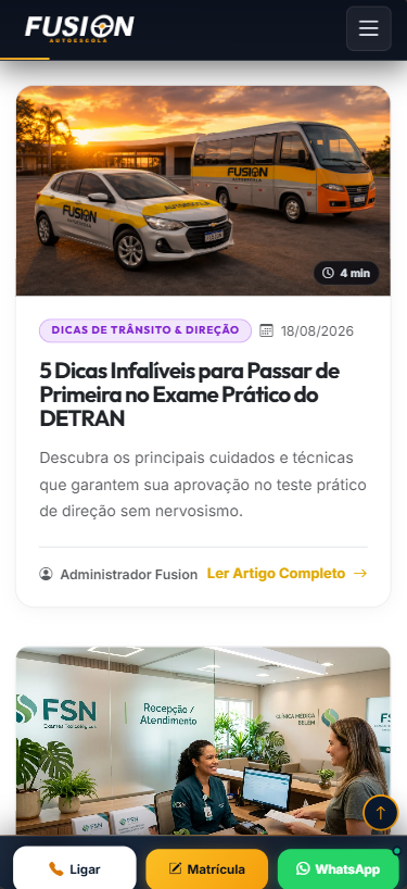 Autoescola Fusion - versão mobile